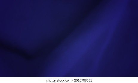 Abstract background with crumpled cloth. Dark blue realistic silk texture with empty space. Vector illustration