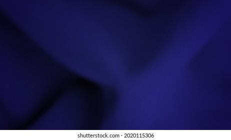 Abstract background with crumpled cloth. Dark blue realistic silk texture with empty space. Vector illustration