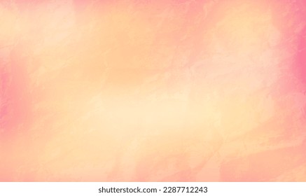 Abstract background with crumpled paper in pastel gradient. Soft pink and orange colors. Elegant luxury watercolor paint. Romantic subtle pink watercolor paper or canvas for vintage,card. Vector EPS10