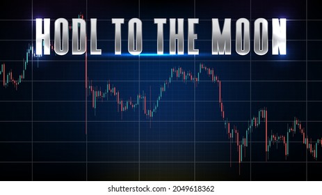 abstrakter Hintergrund der Kredit-Währung Market-Hodl oder halten Sie am Mond und der technischen Analyse Diagramm Graphen 