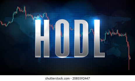 abstract background of crupto currency Market hodl or hold on for dear life and technical analysis chart graph