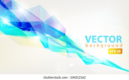 Abstract background with a crystal blue wave. Eps10.