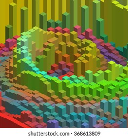 Abstract background with cube decoration. Vector illustration. 