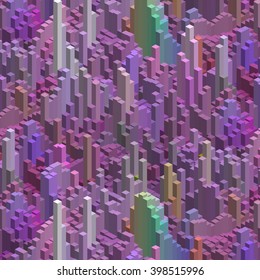 Abstract background with cube decoration. Vector illustration. Pink, purple colors. 