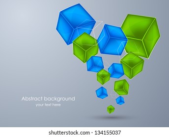 Abstract background with cubes. Bright illustration