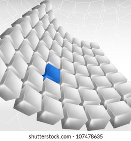 Abstract background of cubes in gray toned. Vector.