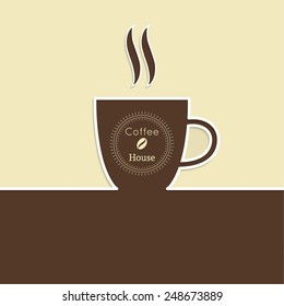 Abstract background with a cup of coffee. 