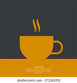 Abstract background with a cup of coffee