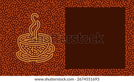 Abstract Background with Cup of Coffee in Warm Color with Space for Text or Copy space for Menu and Coffee Day Celebration Greeting Card Background