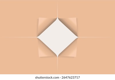 Abstrakter Hintergrund mit eingerollten Papierecken. Vektorgrafik