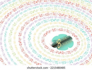 Resumen Fondo, Papel curvo, Formas geométricas, línea circular floral, pastel, Ilustración vectorial. para el diseño de productos o medios de impresión.