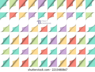 Abstract Background, Curled paper set, pastel, Vector Illustration. for your product design or print media.