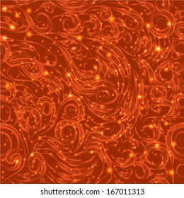 abstract background with curling lines on red. Eps 10 vector