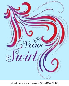 Abstract background with curls and place for text. Card. Vector illustration