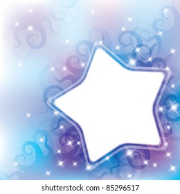 abstract background with curls and white star
