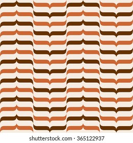 Abstract background with curly brackets in shades of brown. Vector seamless geometric retro pattern.