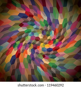 Abstract background from curly cubes, illustration