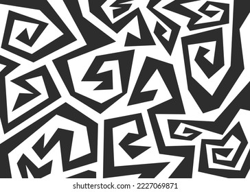 Abstract background with curly geometric lines pattern