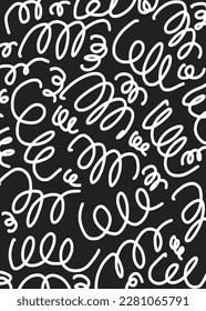 Abstract background with curly pencil brush pattern