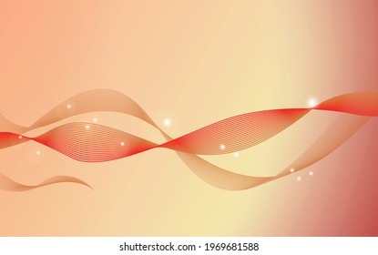 Abstract background with curly wavy lines and flashes of light floating