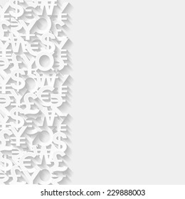 Abstract Background With Currency Symbols. Vector Illustration 