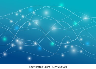 Abstract background with current flow lines and flashes . Vector EPS10