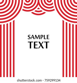 Abstract background curtain red on white vector illustration