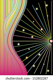 Abstract background with a curtain and the stars