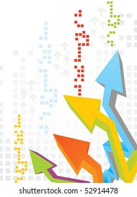 abstract background with curve colorful arrowhead