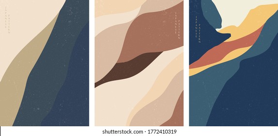 Abstract background with curve elements vector. Landscape template with grunge texture.