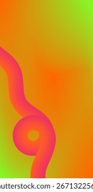 Abstrakter Hintergrund mit Curve Fluid Linien auf Rot Gelb Orange Farbverlauf Kopienraum