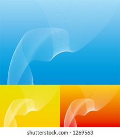 Abstract Background with curve lines, 3 different  flavors (in vector format)