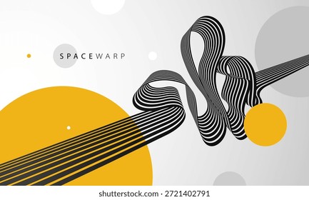 Fundo abstrato com linhas de curva em perspectiva 3D, fita de listras dinâmicas olhar como estrada, viagem papel de parede, tema de expansão dinâmica futurista.
