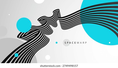 Abstract background with curve lines in 3D perspective, dynamic stripes tape looks like road, journey trip wallpaper, futuristic dynamic expanse theme.