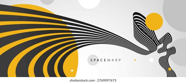 Abstract background with curve lines in 3D perspective, dynamic stripes tape look like road, journey trip wallpaper, futuristic dynamic expanse theme.
