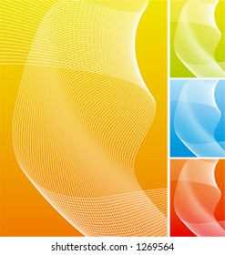 Abstract Background with curve lines, 4 different flavors (in vector format)