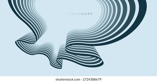 Abstrakter Hintergrund mit Kurven Linien in der Perspektive, Vektortapete mit Streifen verträumt verschwinden Emotion, glatte und flexible Linien Design.