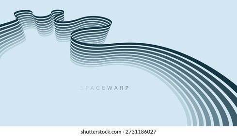 Abstrakter Hintergrund mit Kurven Linien in der Perspektive, Vektortapete mit Streifen verträumt verschwinden Emotion, glatte und flexible Linien Design.