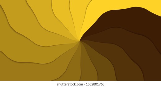 Abstract background with curve paper cut shapes of golden.Art design layout for business presentations, flyers, posters.Vector illustration.Eps10