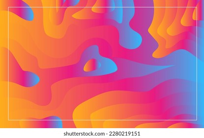 Abstract background of curve shapes with gradient colors. Collage of various gradient colored wavy shapes.