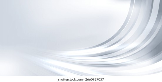 Abstract background curve speed motion light grey and white stripe lines. You can use for ad, poster, template, business presentation. Vector illustration