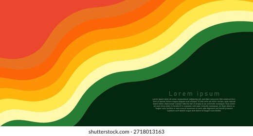 fundo abstrato com curva e onda em camada de cor de laranja para verde escuro pode ser usado para tecnologia e apresentação de empresa de energia alimentos e bebidas rótulo do produto vetorial eps.
