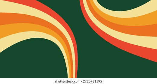 El fondo abstracto con la curva y la onda en la capa de color de naranja a verde oscuro se puede utilizar para el Vector de la etiqueta del producto de la comida y de la bebida de la publicidad de la presentación de la compañía de la tecnología y de la energía.