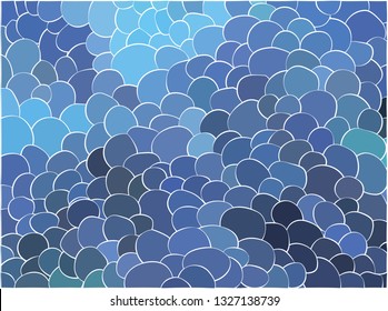Abstract background with curved geometric shapes. Bright shades of blue.