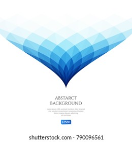 Abstract background with curved geometric shapes. Bright shades of blue.