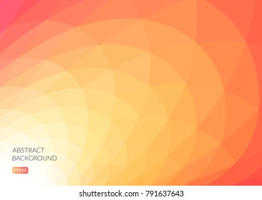 Abstract background with curved geometric shapes. Bright shades of yellow and red.