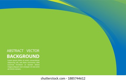 abstract background with curved gradient style with green and blue colors and suitable for poster banner