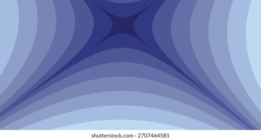 Um plano de fundo abstrato com listras curvas em camadas em tons de azul. As linhas convergem para uma forma de estrela escura central, criando uma ilusão hipnótica de profundidade e movimento.