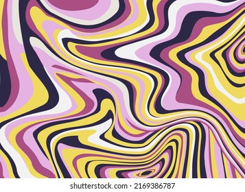 Abstract background with curved lines. Bright, colored surface. Optical illusion of space distortion. Vector illustration, EPS-10