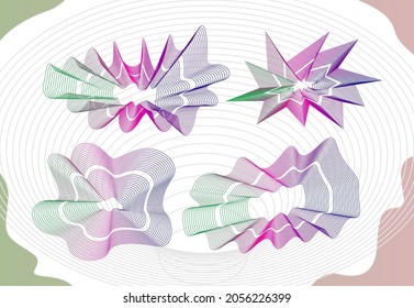 Fondo abstracto con líneas curvas y círculos